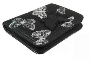Luv Betsey Johnson Lbmoney Bifold Card Holder Wallet NWT Black/White Butterfly - Picture 1 of 6