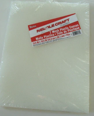 NEW SEALED Darice Canvas Designer Needlecraft Plastic White 7 Mesh - 12 Ct - Image 1 of 3
