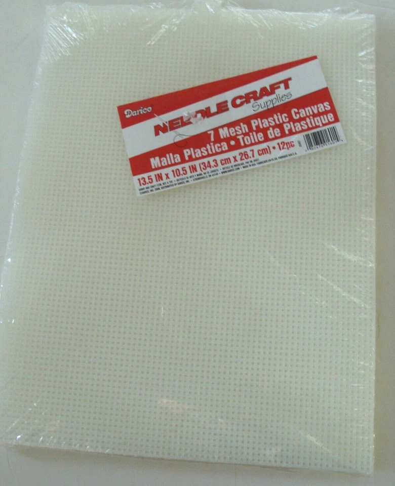 NEW SEALED Darice Canvas Designer Needlecraft Plastic White 7 Mesh - 12 Ct - Image 1 of 3