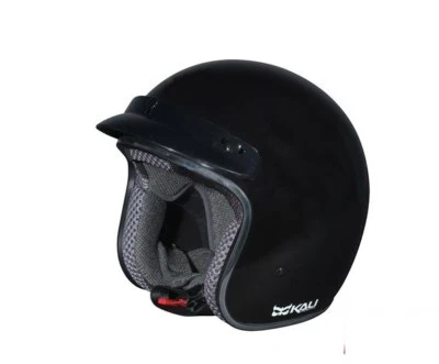 Casco Rava 3/4 Estilo Vintage Negro Brillante por Kali Ligero Talla Pequeña Harley  Foto 1 de 4