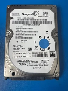 Seagate Momentus 7200.4 320GB HDD 9HV14E-071 5v .451a 7200RPM 3Gb/s 45N7032 - Picture 1 of 3