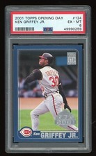 KEN GRIFFEY JR 2001 TOPPS OPENING DAY #124 CINCINNATI REDS Graded - PSA 6 EX-MT