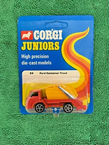 1976 Corgi Juniors Ford Container Truck #54, Sealed on Card, 1/64 Scale - Picture 1 of 4