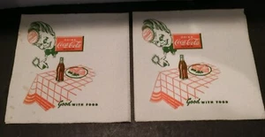 2 servilletas vintage fuente de soda de coca cola sin usar Sprite niño - Imagen 1 de 3