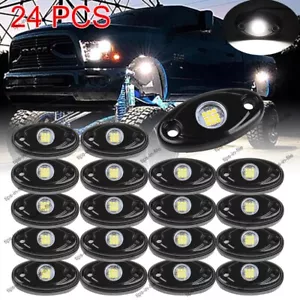 24 X White LED Rock Light Pods Underbody Glow Lamp Offroad SUV Pickup Truck UTV - Picture 1 of 12