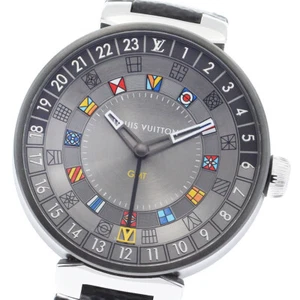 LOUIS VUITTON Tambour Moon Dual Time QA097 GMT gray Dial Quartz Men's_881806 - Picture 1 of 6