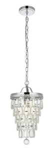 Crystal Pendant Chrome Light Fixture Kitchen Island or Dining Room Lighting - Picture 1 of 9
