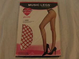 New Music Legs Hosiery Red Plus Size 9030Q Mini Diamond Net Pantyhose Nylon