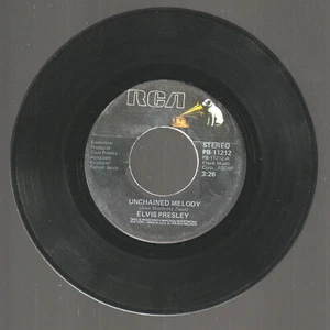 Elvis Presley Unchained Melody / Softly, As I Leave You Vintage 45 Vinyl Record - Imagen 1 de 2