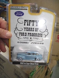 Greenlight 1/64 Anniversary 1946 ford super deluxe blue NIB