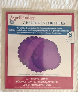 Spellbinders Grand Nestabilities Grand Scalloped Circles 6 Dies Scrapbooking New - Picture 1 of 10