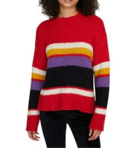 Sanctuary NWT S Over the Rainbow Red Purple Black Wool Alpaca Sweater $99 SW2 - Picture 1 of 5