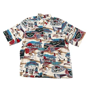 Vtg Reyn Spooner Anaheim Angels Shirt Mens L MLB 2002 World Series Hawaiian - Picture 1 of 6
