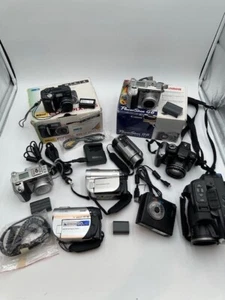 (LOT OF 8) SONY - PANASONIC - NIKON - CANON CAMERAS, BAGS & ACCESSORIES - PARTS - Picture 1 of 17