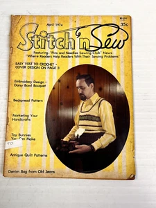 Stitch & Sew April 1974 Magazine Crafts Sewing Doll Rabbits Patterns Advertising - Picture 1 of 10