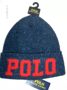 Polo Ralph Lauren Mens Beanie Hat Newport Navy Knit Cuffed OS - Picture 1 of 4