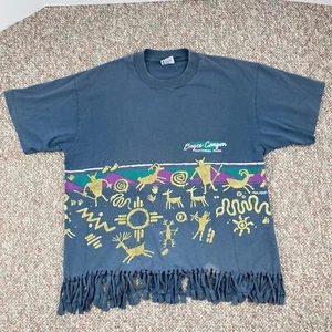 Bryce Canyon Ntnl Park 90s Aztec Festival Shirt Single Stitch Custom Crop Fringe - Picture 1 of 6