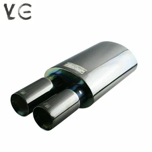 Exhaust Tip 2.5'' In Black Sport Sound Muffler For Car Auto 1.5mm Thick 8''*5'' - Picture 1 of 5