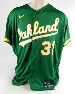 Camiseta deportiva verde Kelly 2023 Oakland Athletics Yohel Pozo #31 emitida por el juego 52 DP76438 - Imagen 1 de 8
