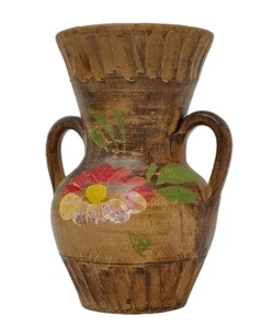 Vintage 70er italienische Keramik Vase handbemalt Doppelhenkel rustikal Ferentino Italy - Bild 1 von 13