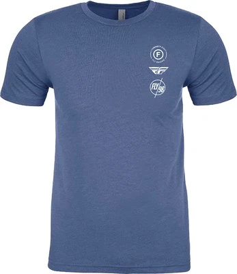 Fly Racing Atom Mens Short Sleeve T-Shirt Cool Blue Heather - Image 1 of 2