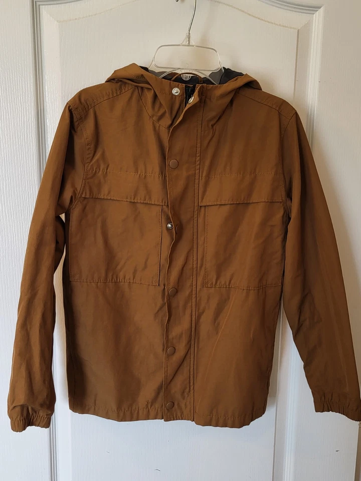 Old Navy Boy's L 10-12 Brown/Tan Full Zip with Hood Coat light-weight - Image 1 of 4