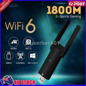 FU-AX1800 Dual Band 1800Mbps WiFi 6 Adapter 2.4G/5G PC USB3.0 Network Card - Picture 1 of 12