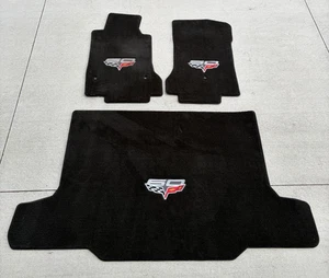 Early 2013 Corvette C6 Carpet Front Floor Mats with 60th Anniversary Logo Ebony - Bild 1 von 18