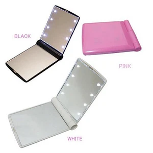 Make-up Kosmetik Klappbarer tragbarer kompakter Taschenspiegel mit 8 LED - Picture 1 of 18
