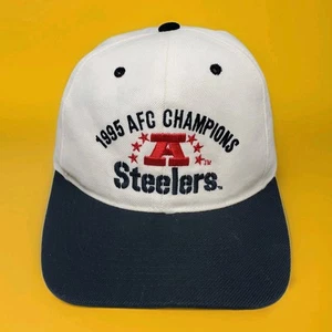 Vintage 90s SPORTS SPECIALTIES Pittsburgh Steeler 1995 AFC Champs Strapback Hat! - Picture 1 of 9