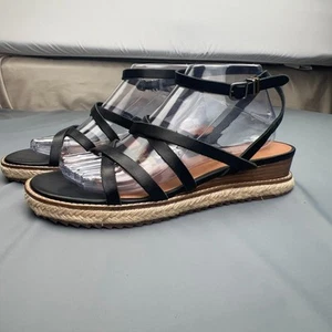Lucky Brand Shoes Womens Size 8.5 Nemelli Espadrille Sandals Strappy Leather - Picture 1 of 11