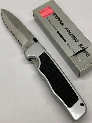 Cuchillo Plegable Plateado con Hoja Combo, Perilla para Pulgar, Clip JY-Plata Foto 1 de 4