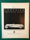 1931 Chrysler Automobile Ad. Imperial Eight. Phaeton. LeBaron. Luxury. 11'x14'.