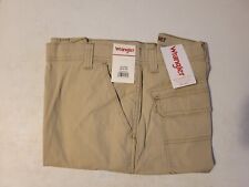 Wrangler Mens Big & Tall Cargo Pants Relaxed Fit 50X30 Beige Stretch Lightweight