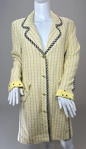 Koos of Course Bouclé Coat Womens M Art To Wear Y2K Silk Blend Yellow - Picture 1 of 11