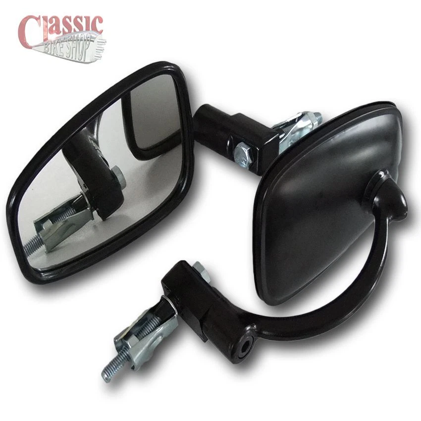 HONDA CB160 CB77 CB450 APARÊNCIA RETRÔ GUIDÃO BARRA EXTREMIDADE ESPELHOS ACABAMENTO PRETO - Imagem 1 de 1