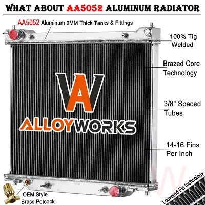 3 Row Aluminum Radiator For 1997-2014 2008 Ford E-150 E-250 Econoline 4.2L 4.6L - Image 1 of 4