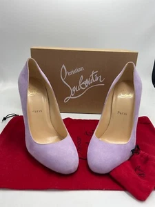 NUEVO Christian Louboutin Ron Ron 100 Lavanda Gamuza Bombas Tacones Zapatos 41 Nuevo en Caja - Imagen 1 de 7