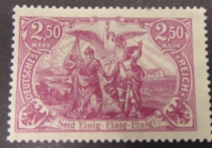 Briefmarke Deutsches Reich 1920 Nr. 115 2,50M Seid Einig-Einig-Einig ohne Stempe - Bild 1 von 1