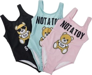 Set of 3 Adorable Bear-Themed One-Piece Swimsuits for Girls – Sizes 6M to 7T - Picture 1 of 9