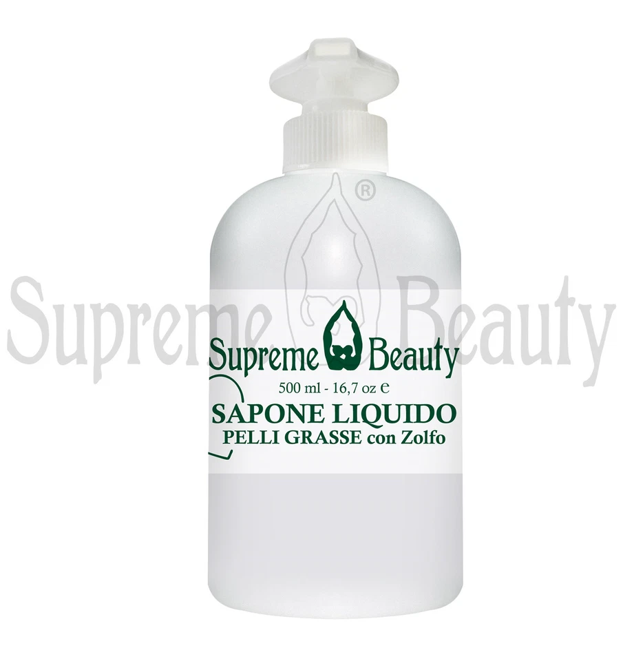 SAPONE DETERGENTE VISO PELLE GRASSA ALLO ZOLFO DA CABINA SUPREME BEAUTY 500 ML - Immagine 1 di 1
