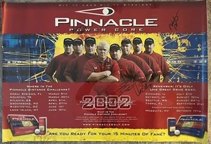 Póster autografiado John Daly PINNACLE Distance Challenge 2002: Sellinger, Pavlet - Imagen 1 de 4