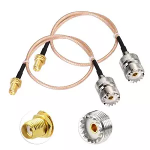 2Pcs Coax UHF Female SO-239 to SMA Female Adapter Extension Cable RG316 Cable - Picture 1 of 5
