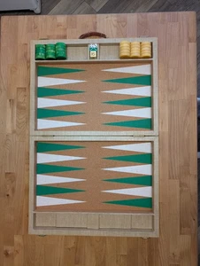 Vintage Bakelit Crisloid großes Backgammon Set grün, Butterscotch 1,70,” 0,53” - Bild 1 von 24