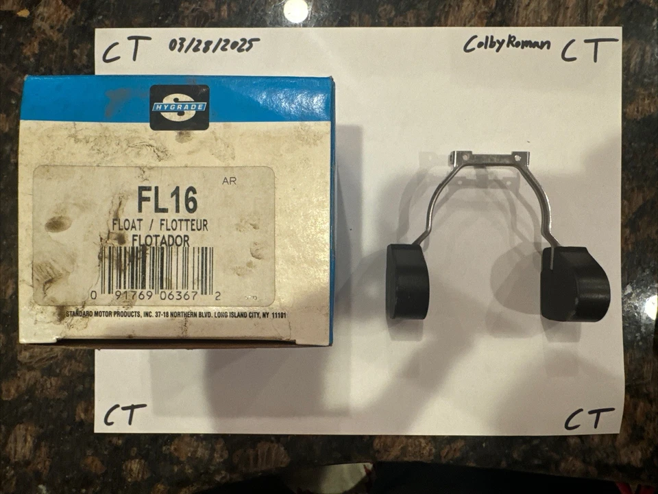 FLOTADOR HYGRADE FL16 PARA HOLLEY 1BBL FORD MUSTANG THUNDERBIRD FAIRMONT CAPRI Foto 1 de 2