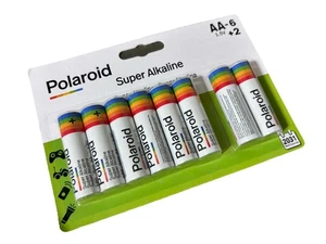 Polaroid Super Alkaline AA 1.5V Batteries - 8 Pack Long Lasting Expires 2031 New - Picture 1 of 3