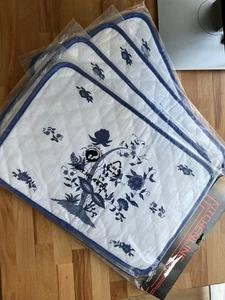 Tischset 4-teilig Platzdeckchen Tischmatte Stoff Platzmatte Zwiebelmuster Blau - Bild 1 von 4