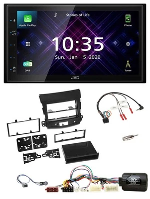 JVC DAB 2DIN Lenkrad Bluetooth USB Autoradio für Mitsubishi Outlander 2007-2012 - Bild 1 von 4