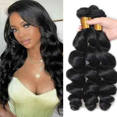 Cabello Humano Onda Suelta 3 Paquetes 300g 12A Extensión Cabello Humano Virgen Brasileña Foto 1 de 4