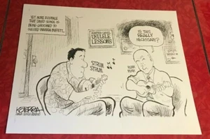 WARREN BUFFETT & DAVID SOKOL 2009 JEFF KOTERBA POLITICAL CARTOON - Picture 1 of 1